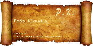 Poós Klaudia névjegykártya