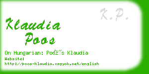 klaudia poos business card